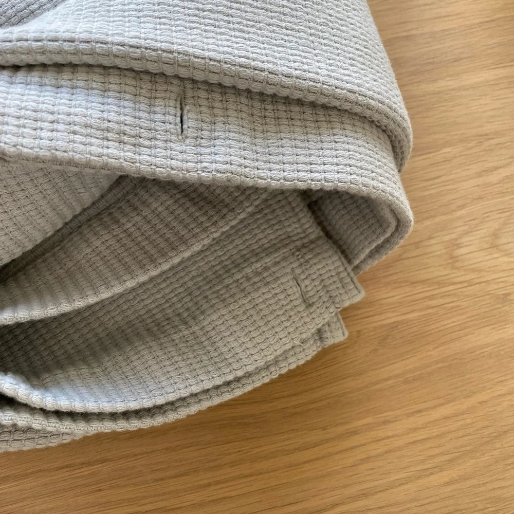 Organic Mini Waffle-Weave Shower Curtain